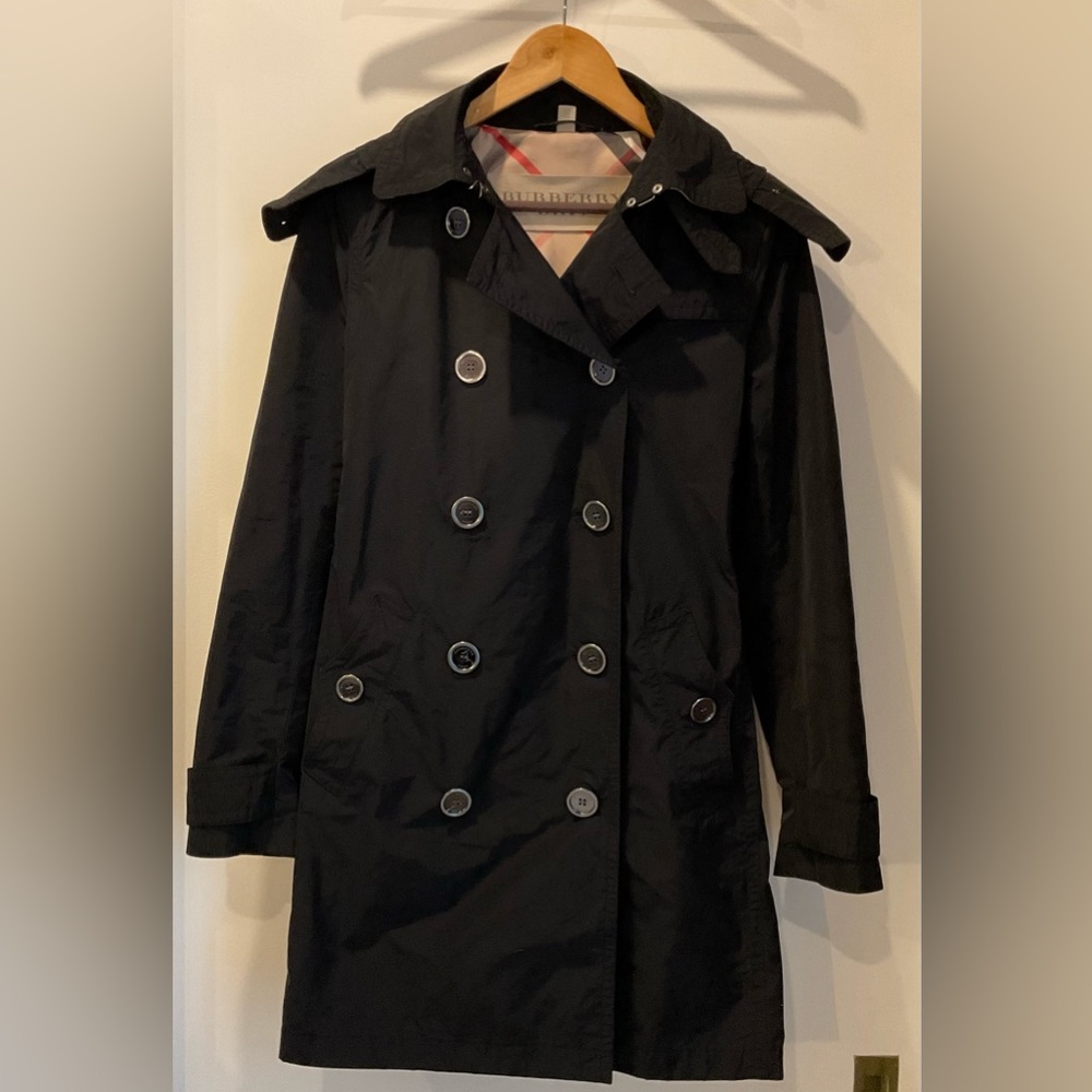 Burberry Brit Black Trench Raincoat UK10/IT42/US6